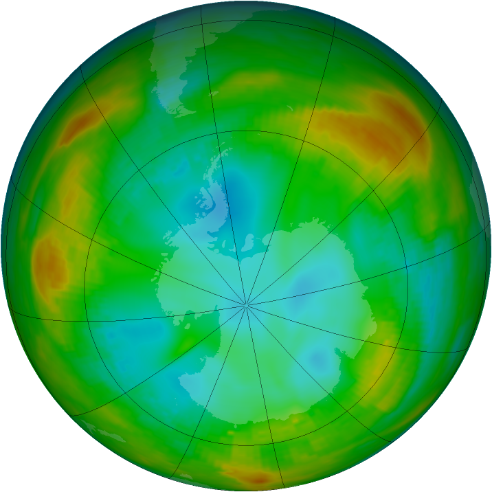 Antarctic ozone map for 27 July 1981